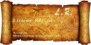 Lintner Róza névjegykártya